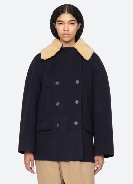 Sea-NY Astra Pea Coat - Navy