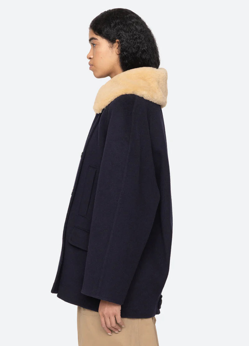 Sea-NY Astra Pea Coat - Navy