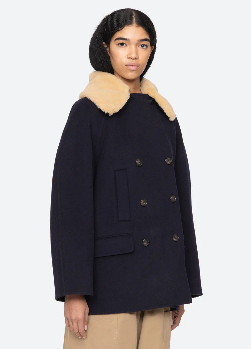 Sea-NY Astra Pea Coat - Navy