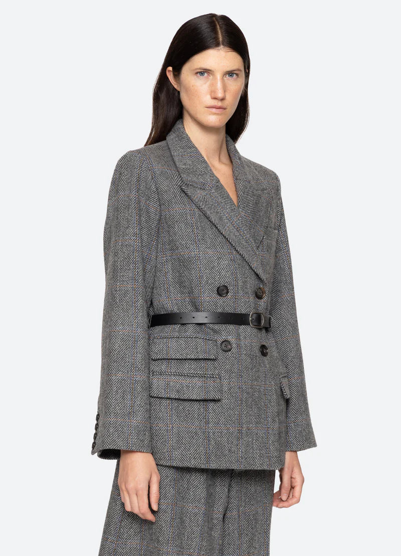 Sea-NY Eleni Belted Blazer - Grey
