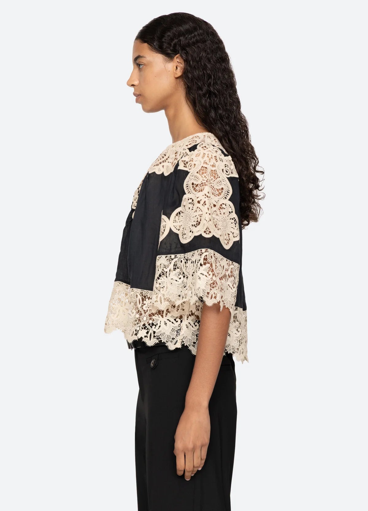 Sea-NY Medina Lace Top - Black