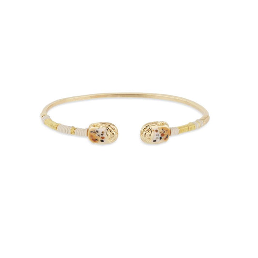 Gas Bijoux Scarab Duality Enamel Bracelet - Brown/Multi
