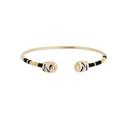 Gas Bijoux Scarab Duality Enamel Bracelet - Black Camaieu