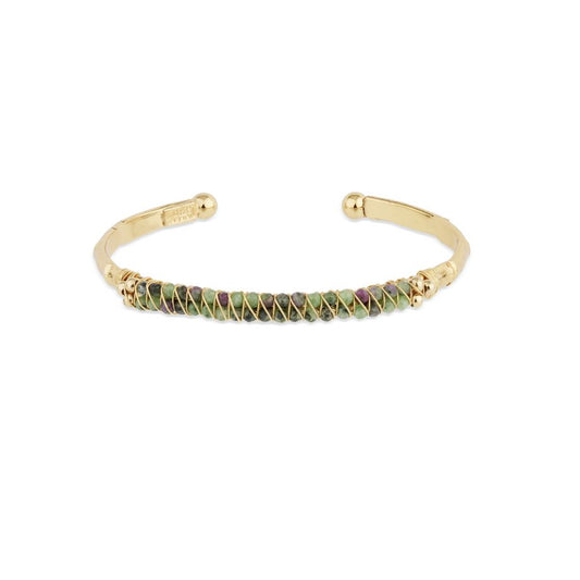 Gas Bijoux Lyre 2-Row Bangle Bracelet - Amethyst