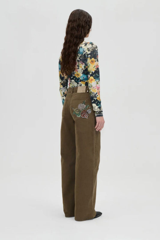 Stine Goya Ephemeral Bloom Pants - Warm Khaki