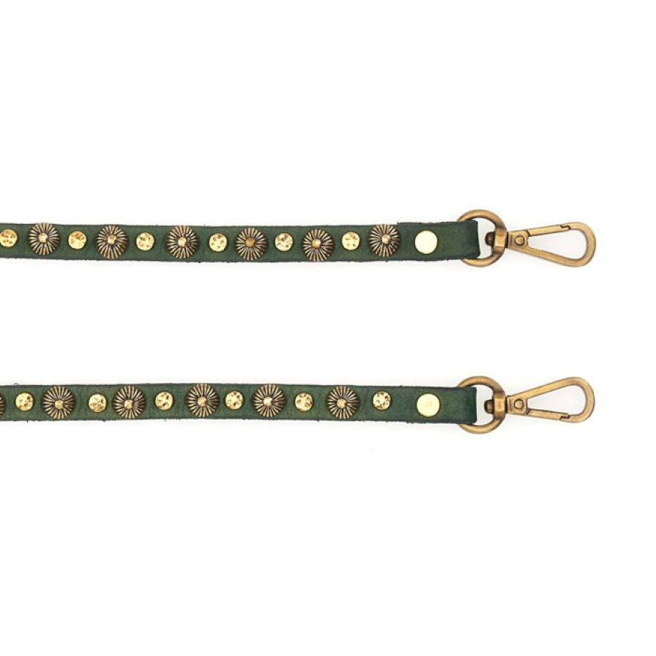 Campomaggi Heart Studs Phone Strap - Green Bottle