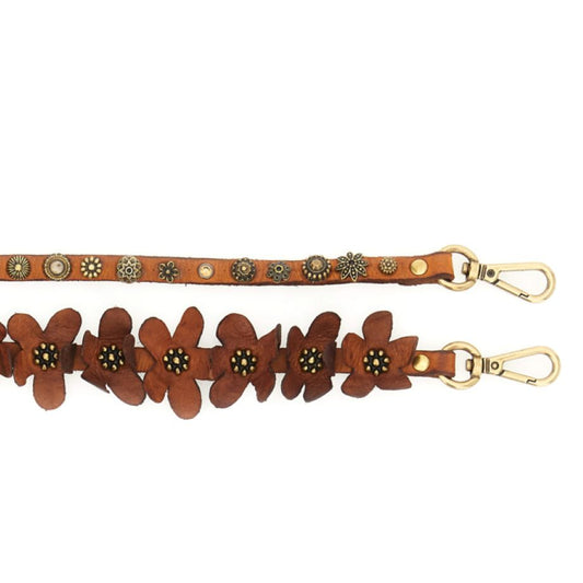 Campomaggi Flower Studs Phone Strap - Cognac