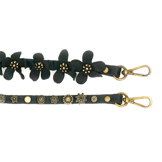 Campomaggi Flower Studs Phone Strap - Green Bottle