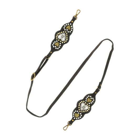 Campomaggi Heart Studs Phone Strap - Black