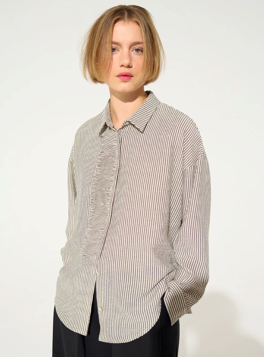 Cotélac Striped Shirt - Natural/Noir