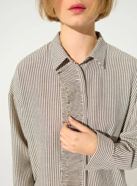 Cotélac Striped Shirt - Natural/Noir