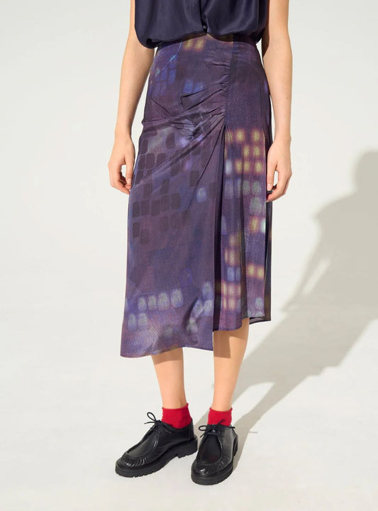 Cotélac Pleated Midi Skirt - Purple