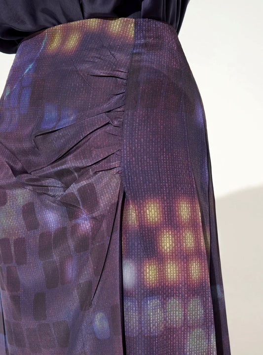 Cotélac Pleated Midi Skirt - Purple