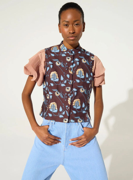 Cotélac Jacquard Vest - Aubergine