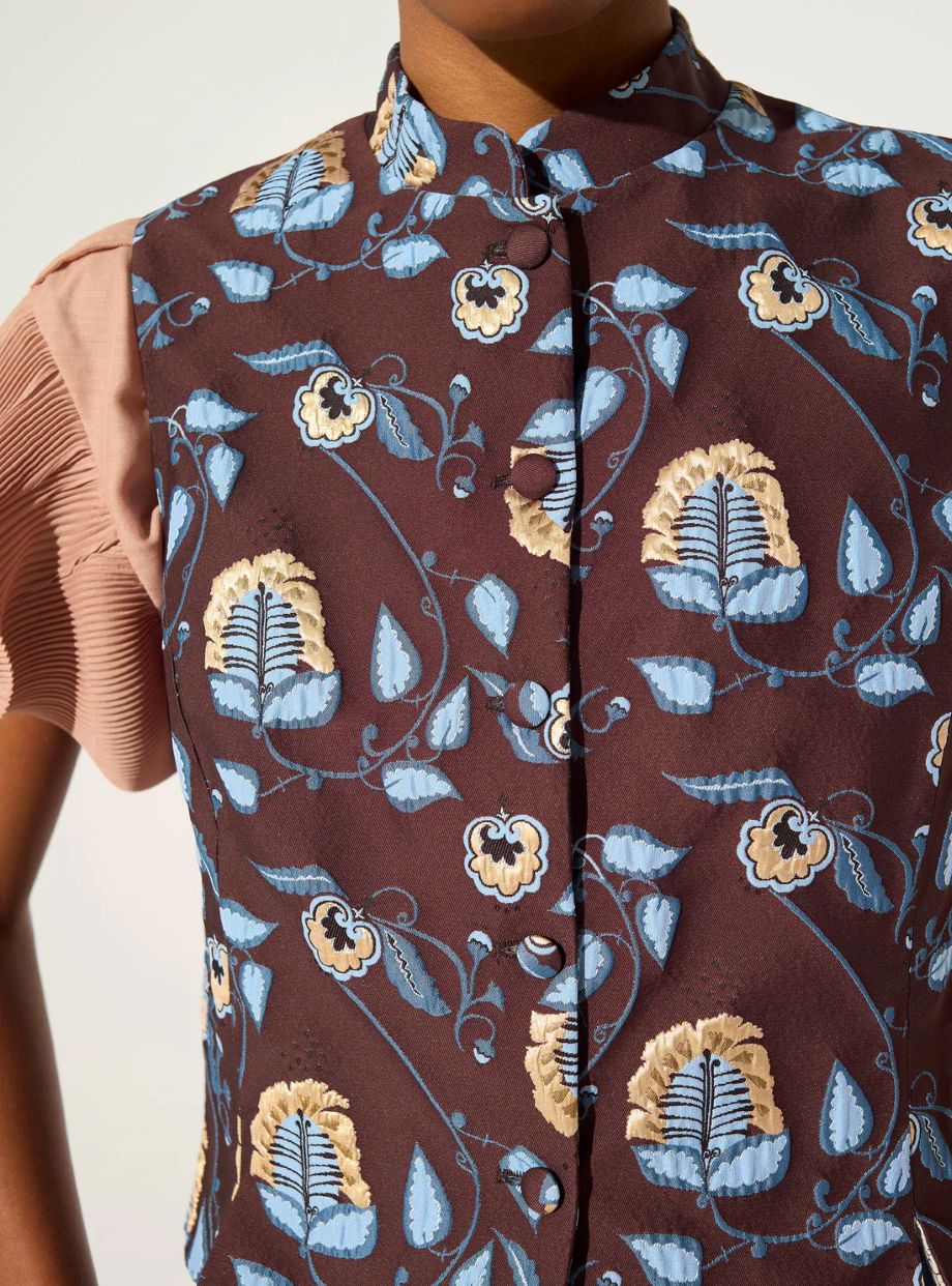Cotélac Jacquard Vest - Aubergine