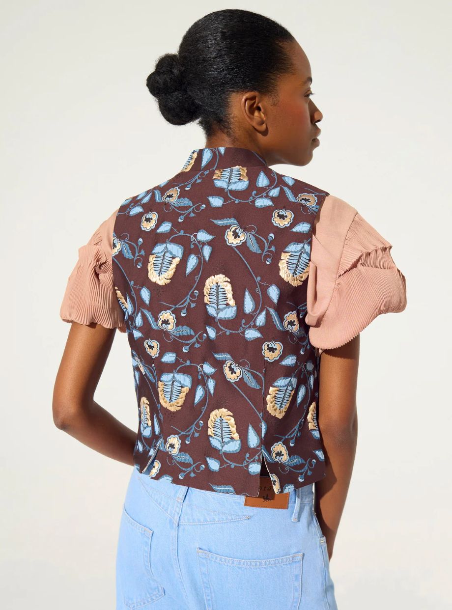 Cotélac Jacquard Vest - Aubergine