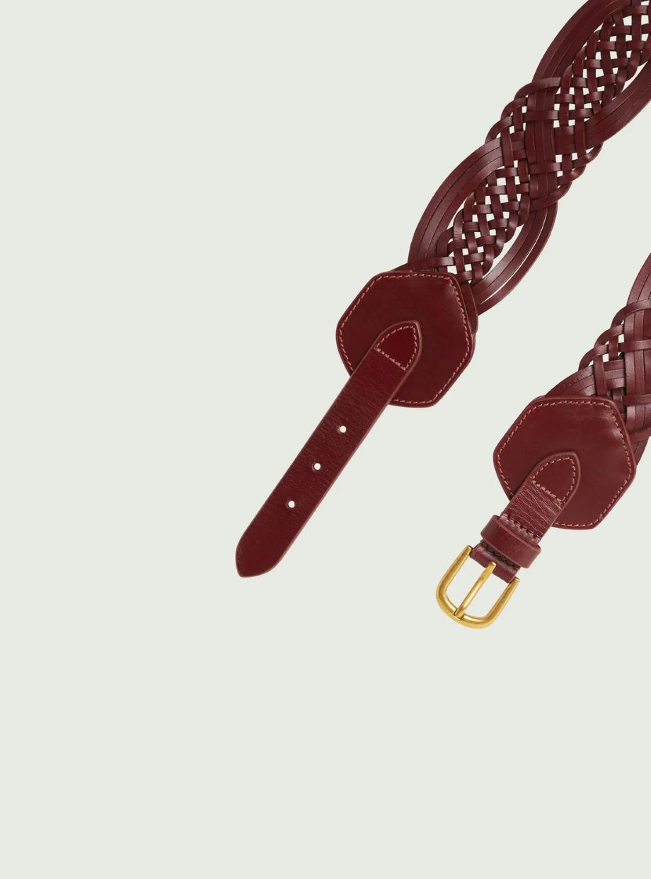 Cotélac Braided Leather Belt - Brown