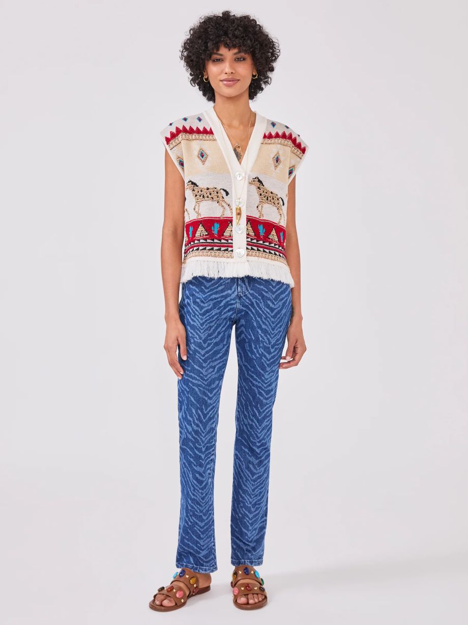 Hayley Menzies Nomadic Tapestry Waistcoat - Cream
