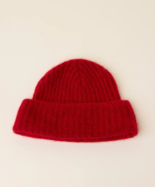 Hansel from Basel Cashmere Ribbed Beanie - Red