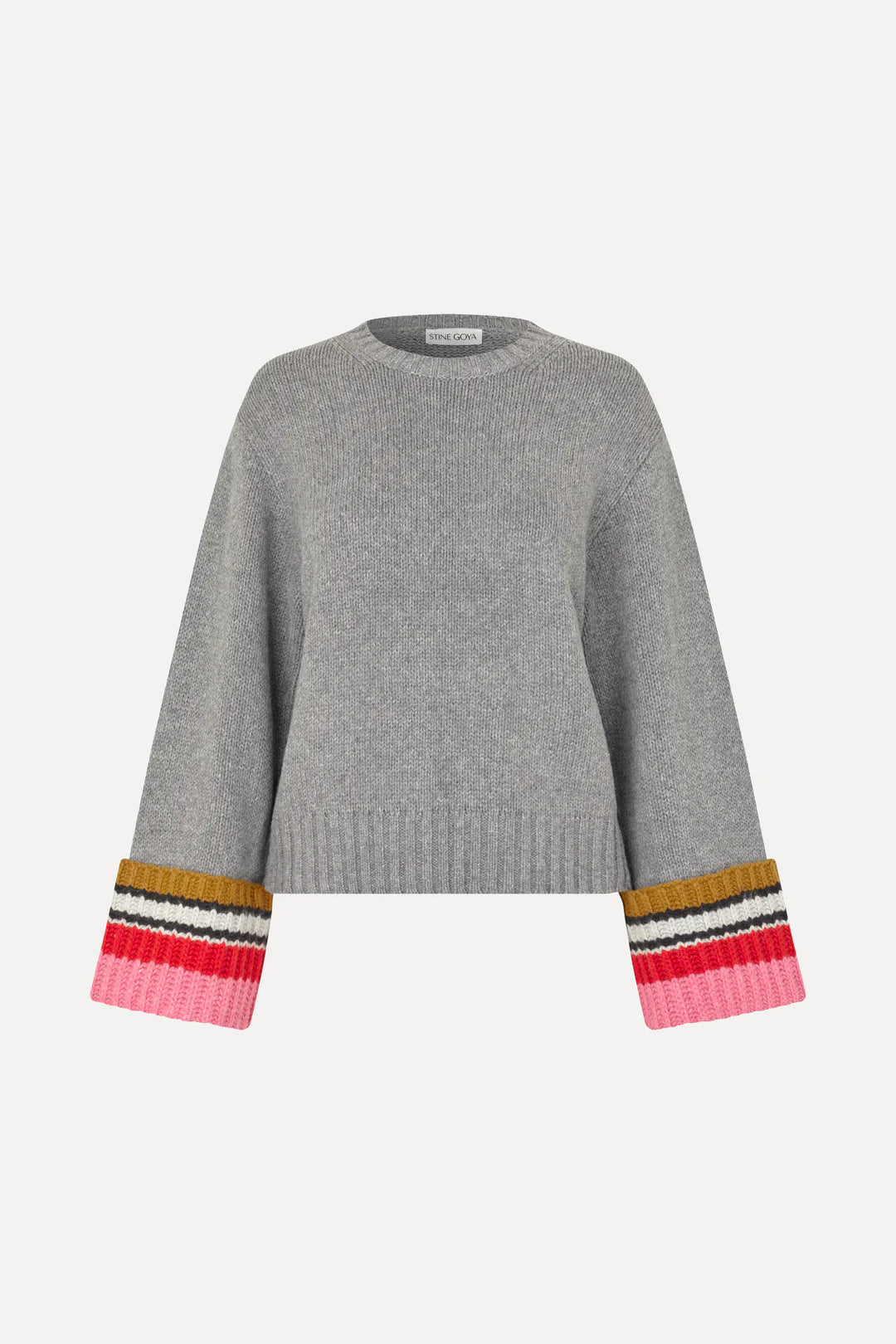 Stine Goya Chunky Sleeve Sweater - Pink Multistripes