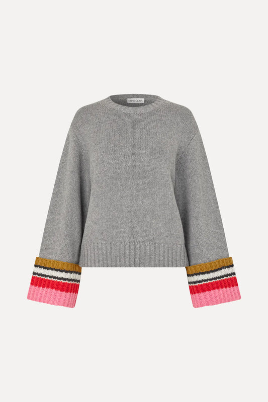 Stine Goya Chunky Sleeve Sweater - Pink Multistripes