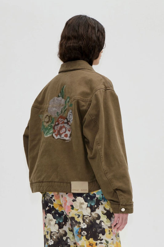 Stine Goya Ephemeral Bloom Circular Yoke Jacket - Warm Khaki