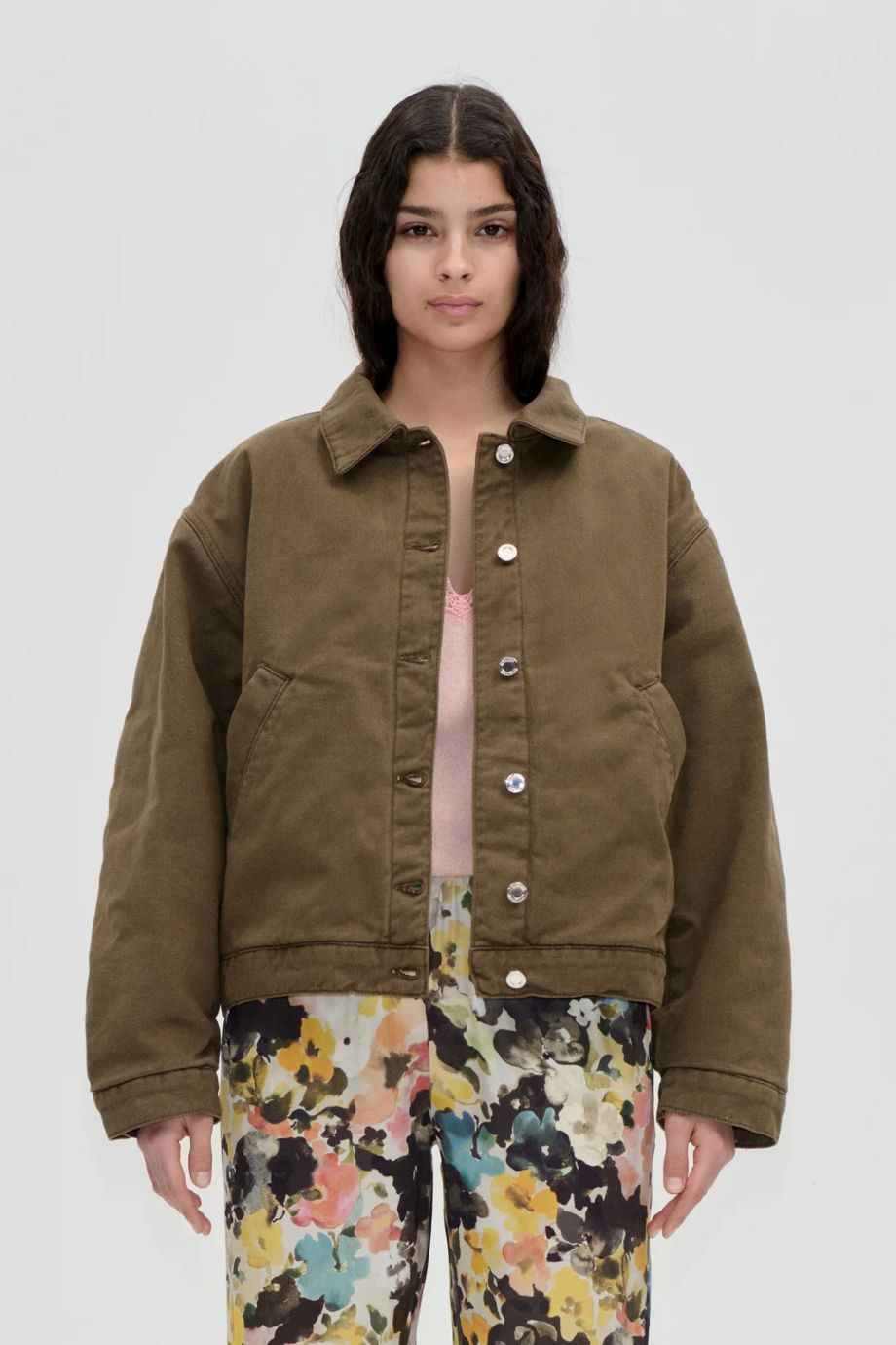 Stine Goya Ephemeral Bloom Circular Yoke Jacket - Warm Khaki