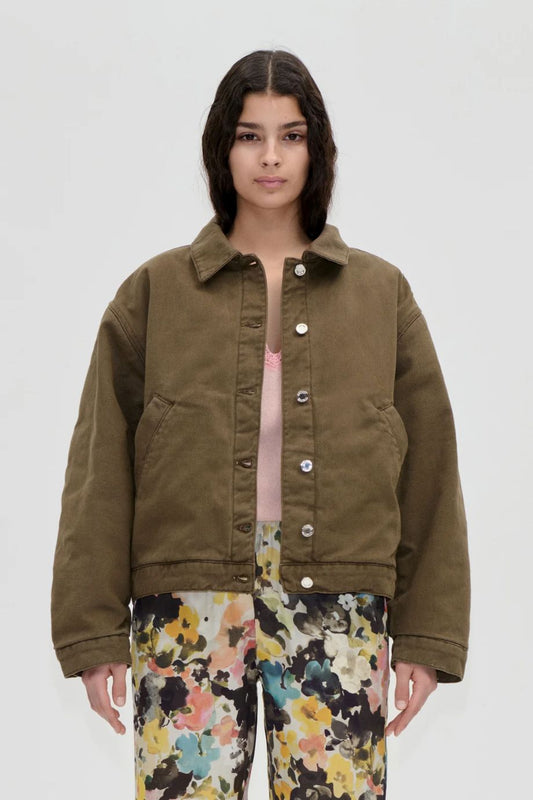 Stine Goya Ephemeral Bloom Circular Yoke Jacket - Warm Khaki