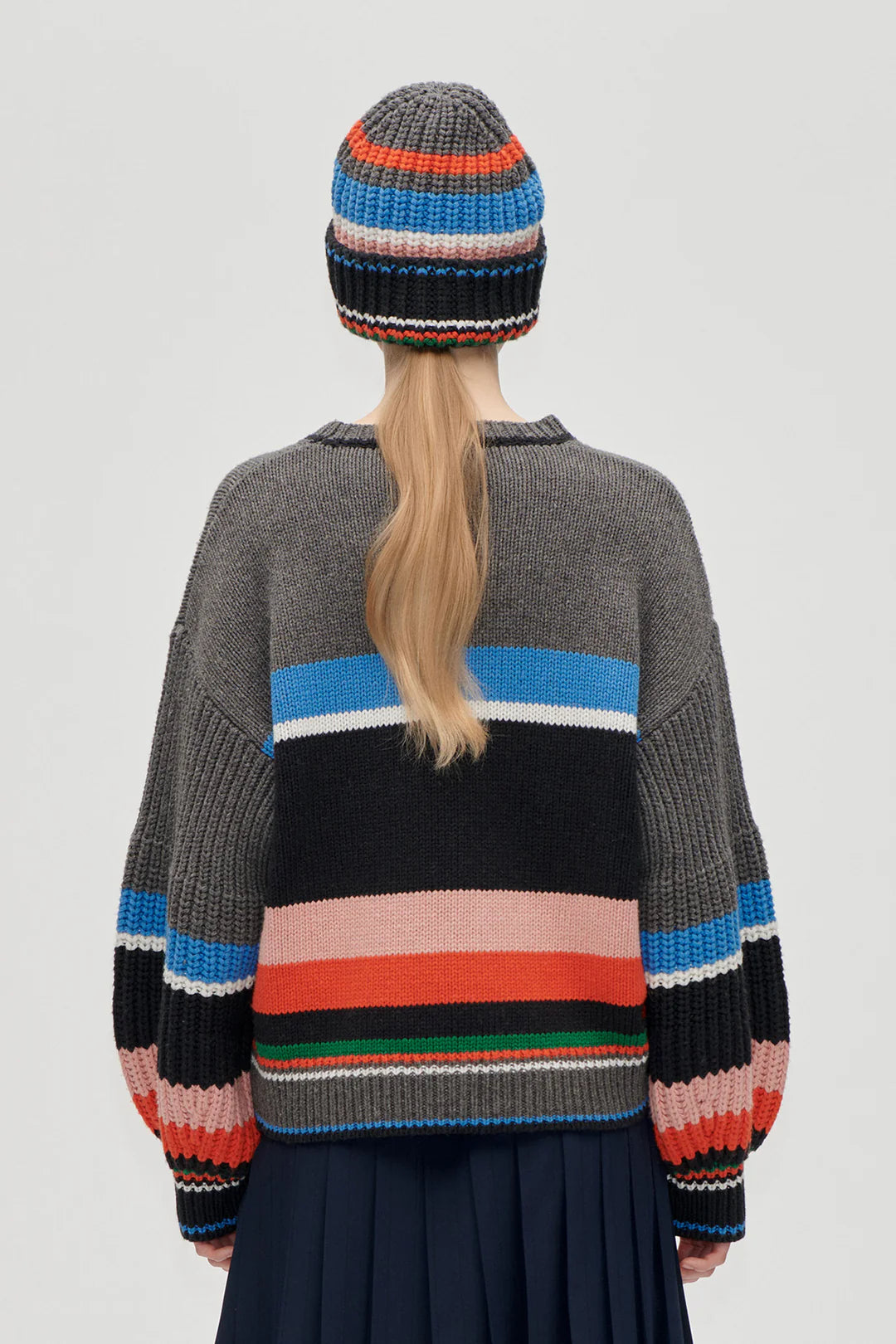 Stine Goya Crewneck Chunky Sleeve Sweater - Multi