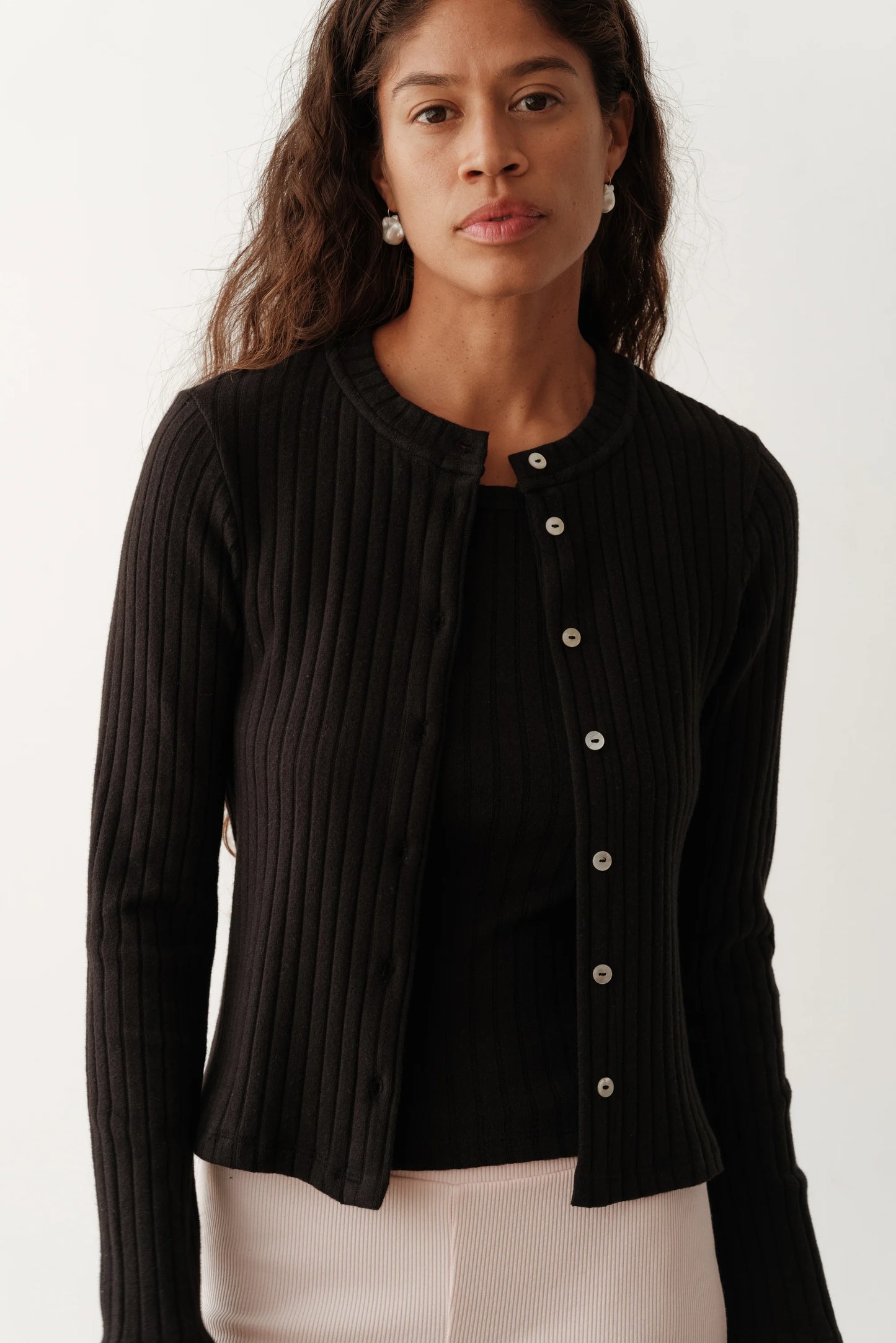 Donni Sweater Rib Cardi - Jet