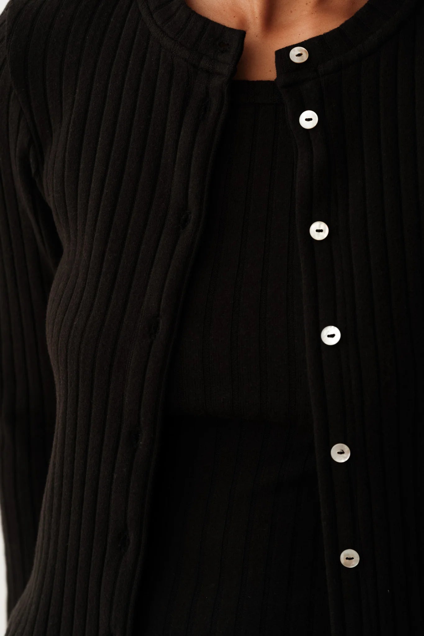 Donni Sweater Rib Cardi - Jet