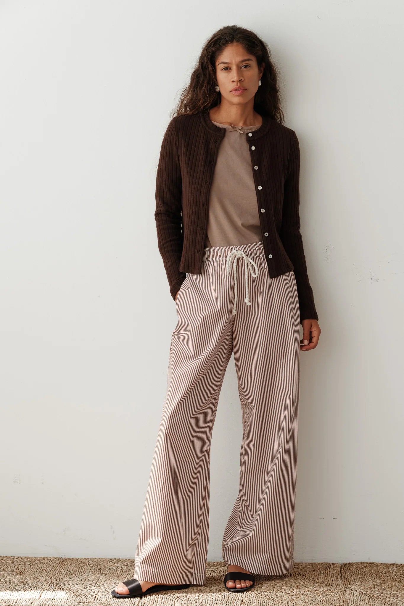 Donni Sweater Rib Cardi - Espresso