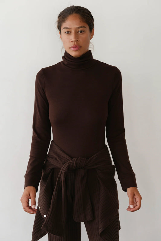 Donni Baby Rib Turtleneck - Espresso