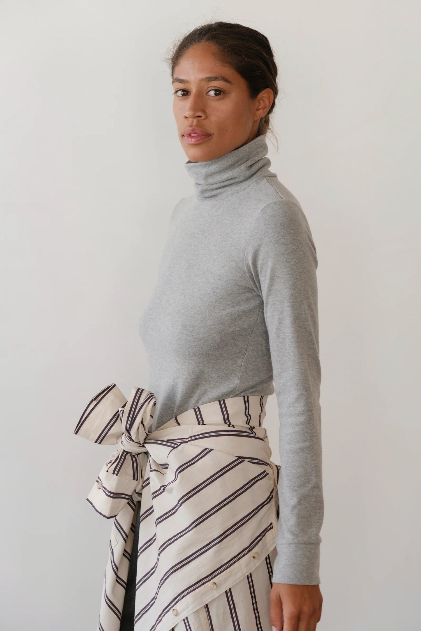 Donni Baby Rib Turtleneck - Charcoal Grey