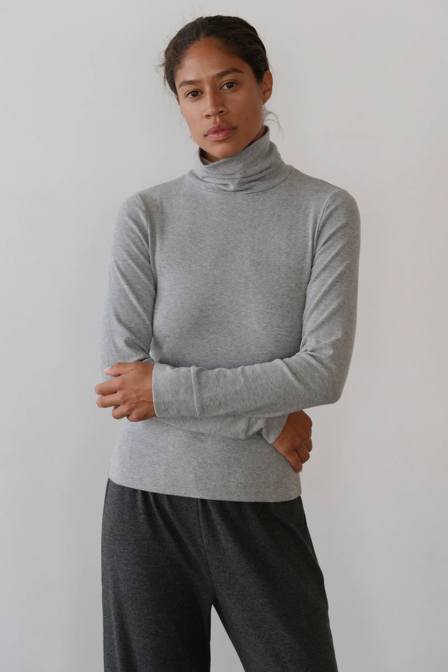 Donni Baby Rib Turtleneck - Charcoal Grey