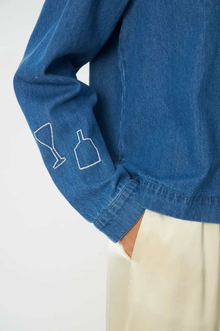 Stella-Nova Denim Shirt With Artwork - Blue