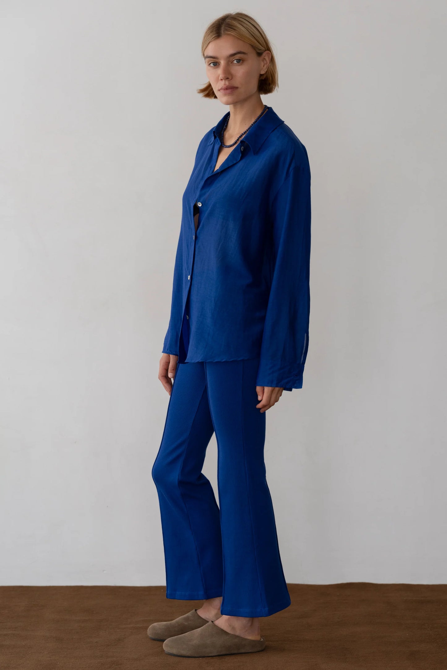Donni Rib Kick Flare Pant - Azure