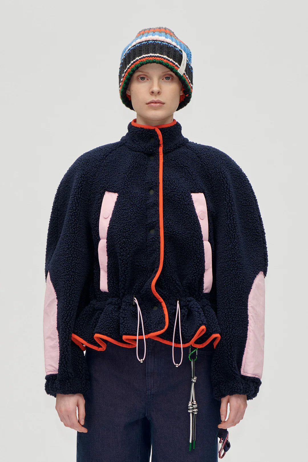 Stine Goya Dropped Shoulder Gathered Jacket - Black Iris