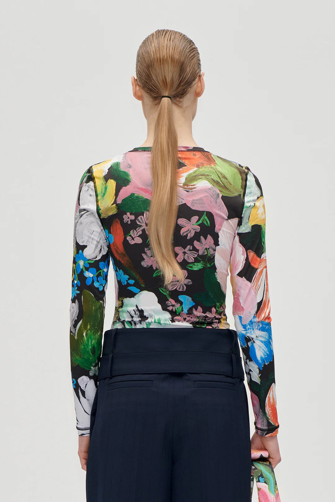 Stine Goya Elastic Long Sleeve Top - Flowers Under the Sun