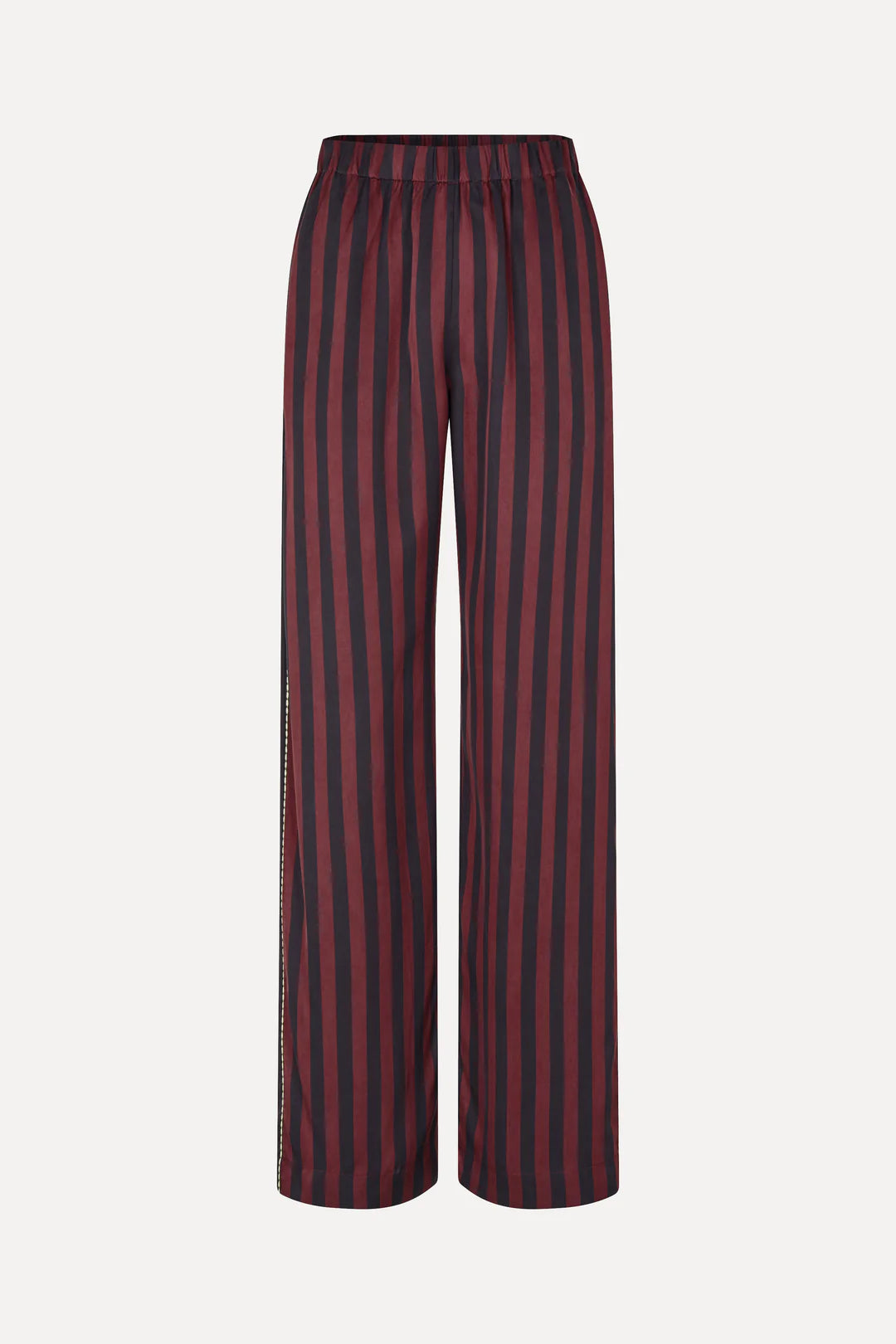 Stine Goya Elasticated Long Pants - Navy Bugundy Wallpaer Stripes