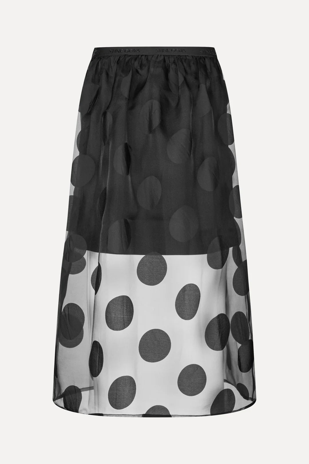 Stine Goya Dotted Organza Midi Skirt - Black