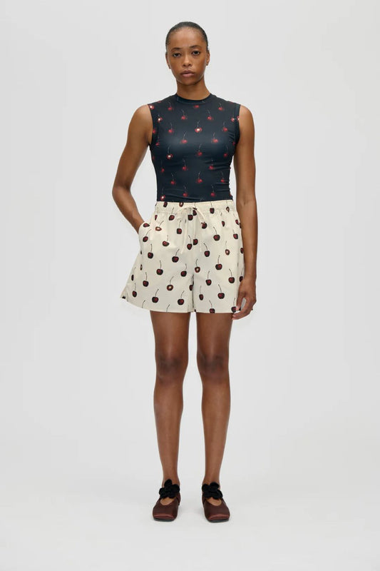 Stine Goya Cherries Crewneck Tank Top - Navy