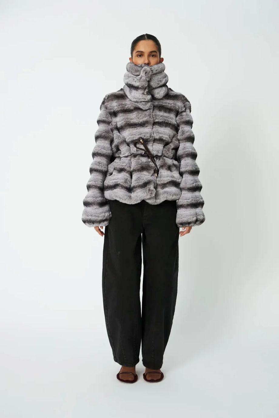 Stella-Nova Faux Fur Jacket - Grey