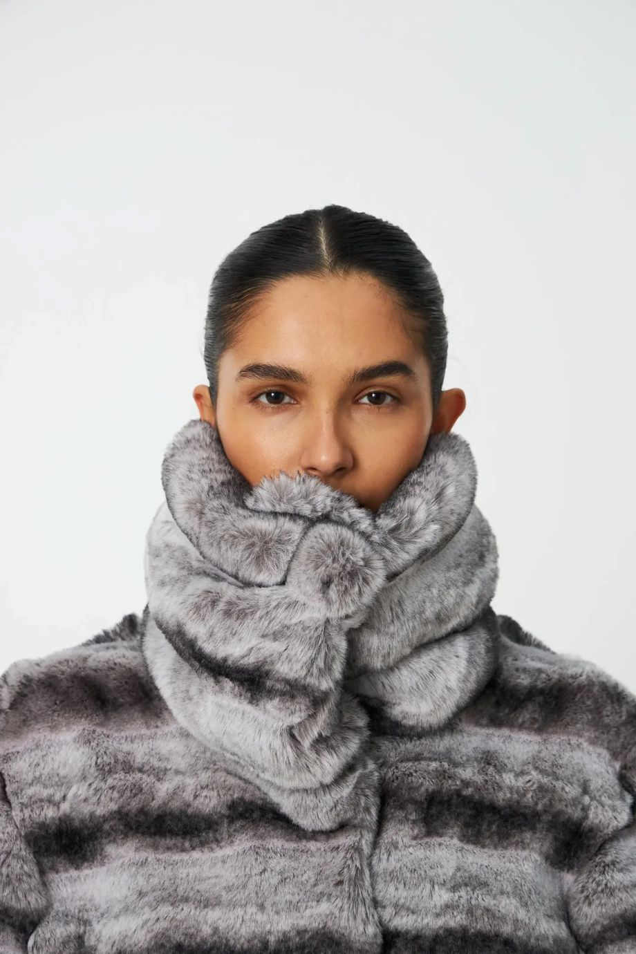 Stella-Nova Faux Fur Jacket - Grey
