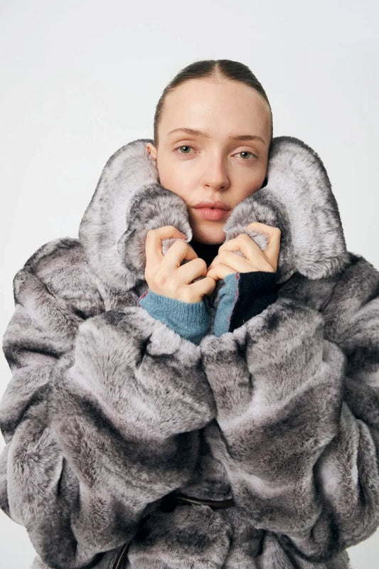 Stella-Nova Faux Fur Jacket - Grey