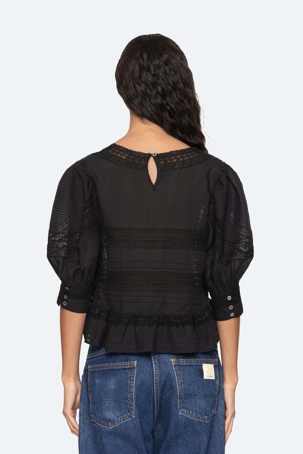 Sea-NY Franca Lace Top - Black