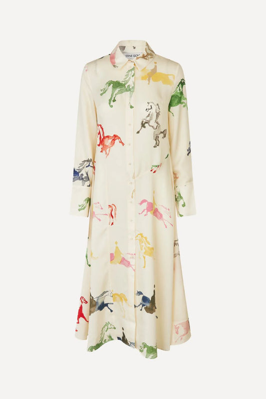 Stine Goya Horses Midi Dress - Cream