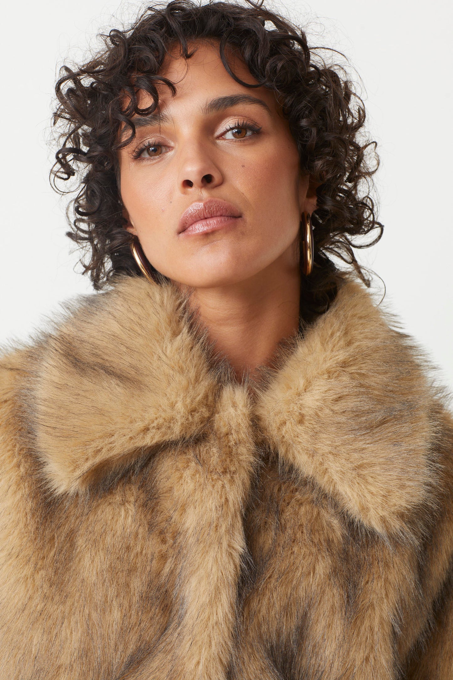 Suncoo Egon Faux Fur Jacket - Beige