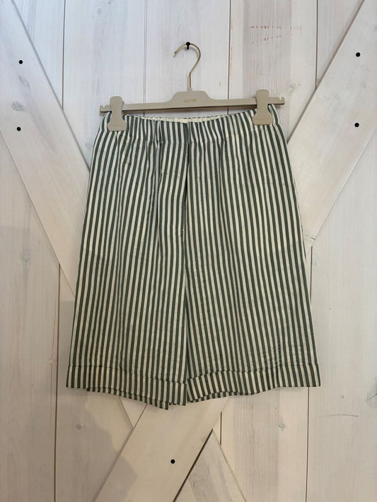 Alysi Bermuda Shorts Colorful Stripes - Sage