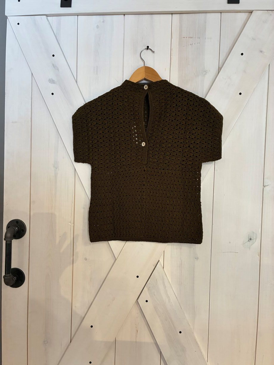 Rachel Comey Morelia Open Crochet Top - Olive